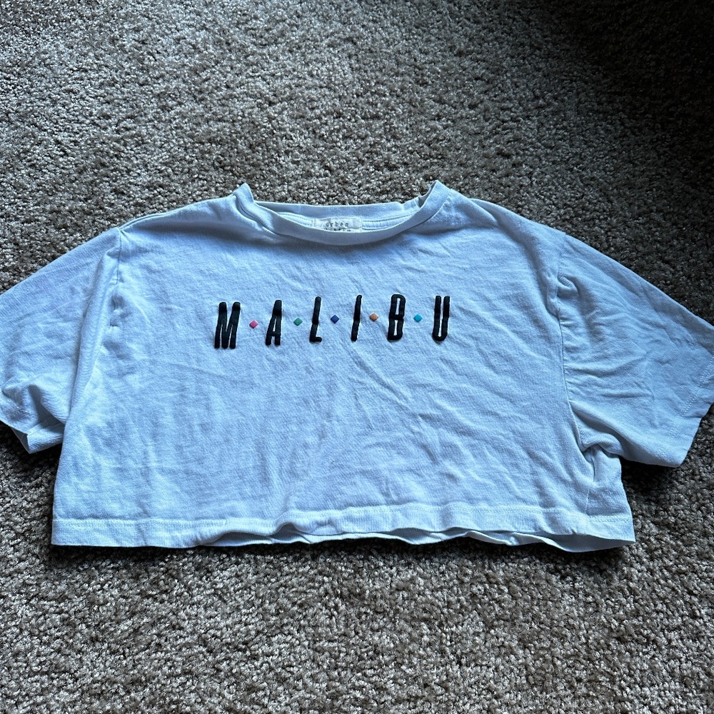 Urban Outfitters brand Malibu white crop t shirt size S